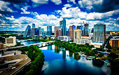 istock Perfect blue reflections of Austin Texas Cityscape of Town Lake 1473986372