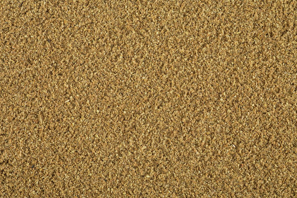 Fennel powder as background, top view. Fresh Indian spice powder.