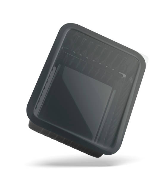 istock Black plastic packaging for various types of food 1473989542