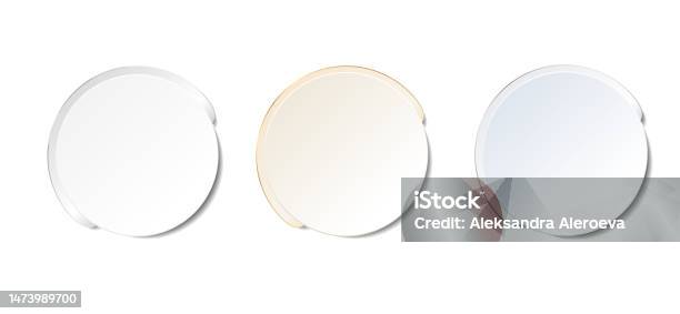 Copy Button Round A Set Of Round Vector Buttons On A White Background With Space For Copy ...