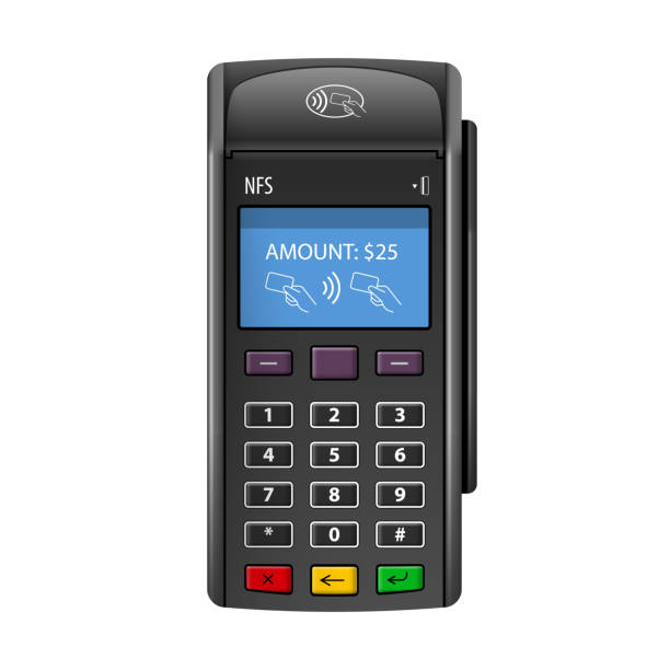 POS Payment Terminal vector art illustration