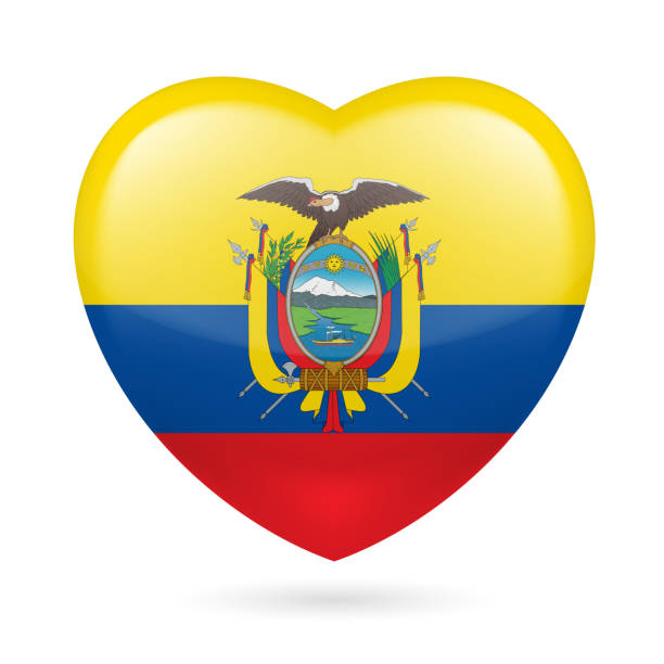 Heart icon of Ecuador vector art illustration