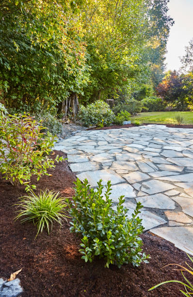 istock Back edge of new stone patio 1473997515