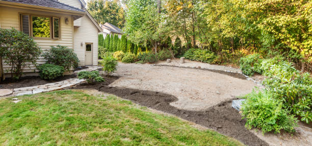 istock Patio and flower beds prepped for paving 1473997584