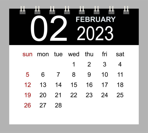 illustrazioni stock, clip art, cartoni animati e icone di tendenza di febbraio 2023. modello di calendario mensile vettoriale 2023 anno in stile semplice per la progettazione di modelli. - getting the mail