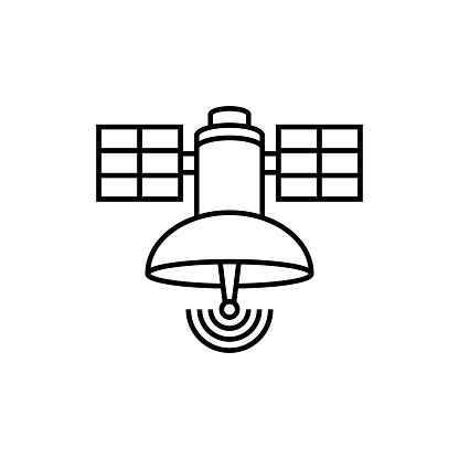 Satellite and Communication Line Icon