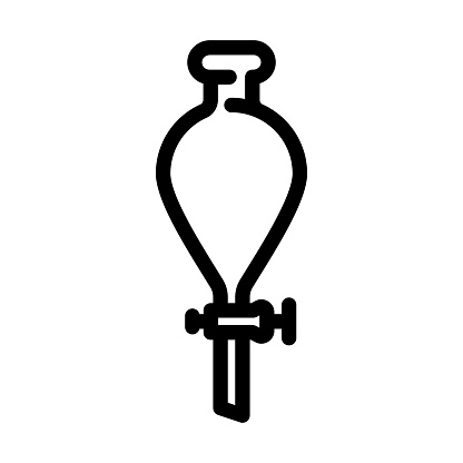 separatory funnel chemical glassware lab line icon vector. separatory funnel chemical glassware lab sign. isolated contour symbol black illustration