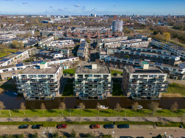 istock Apartment buildings in Leiden by drone 1474004590