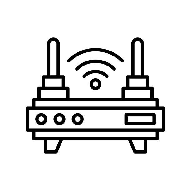 ilustrações, clipart, desenhos animados e ícones de ícone do router - wireles