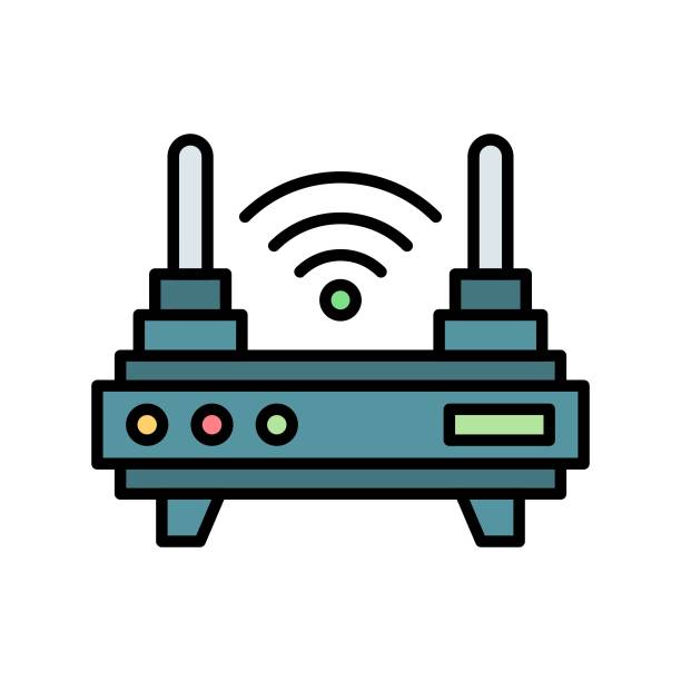 ilustrações, clipart, desenhos animados e ícones de ícone do router - wireles