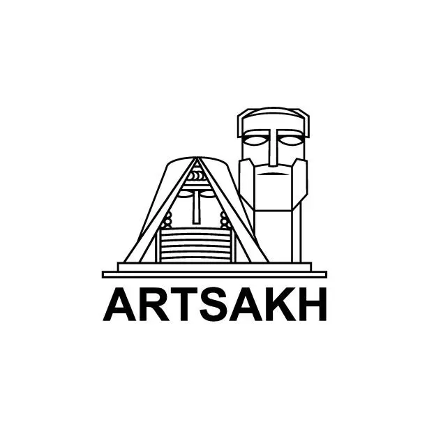 Vector illustration of Monument in Nagorno-Karabakh republic