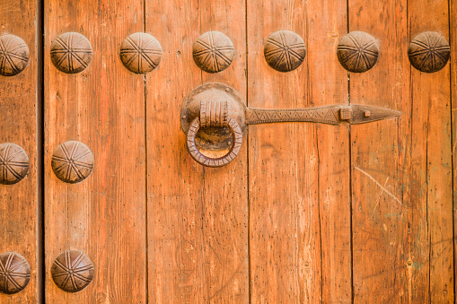 Wood Door background textured vintage rusty decoration house entrance