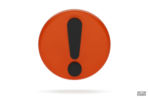 istock 3d Realistic orange round warning sign isolated on white background. Hazard warning attention sign with exclamation mark symbol. Danger, Alert, Dangerous attention icon. 3D Vector illustration. 1474022190