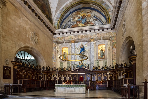 Havana, Cuba, November 20, 2017: View of the interior of the Catedral de San Cristóbal in the Cuban capital.