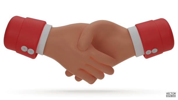 istock Hold one's hands cartoon icon design. Red sleeve shaking hands. Business handshake, successful deal, partners, teamwork, Contract agreement, Partnership and cooperation concept.3D vector illustration. 1474026599