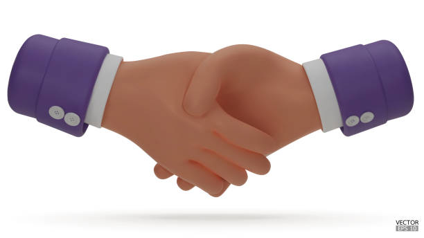 istock Hold one's hands cartoon icon design. Purple sleeve shaking hands. Business handshake, successful deal, partners, teamwork, Contract agreement, Partnership and cooperation concept.3D vector illustration. 1474026642