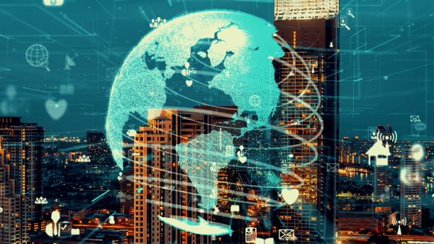 istock Global connection and the internet network alteration in smart city 1474027760