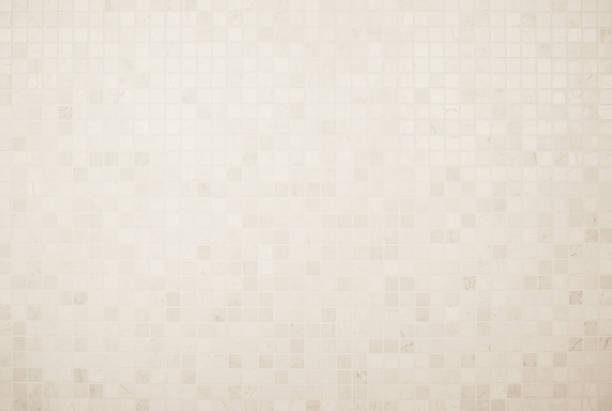 istock Cream light ceramic wall chequered and floor tiles mosaic background in bathroom, kitchen. Design pattern geometric with grid wallpaper texture decoration pool. Simple seamless abstract surface clean. 1474028559