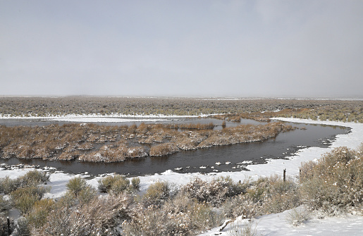 Winter on Lake Creek near the border of Utah and Nevada
