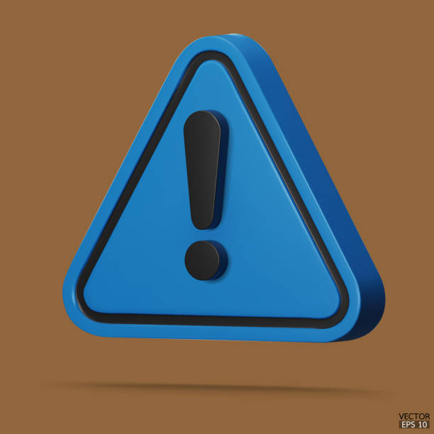 istock 3d Realistic blue triangle warning sign isolated on background. Hazard warning attention sign with exclamation mark symbol. Danger, Alert, Dangerous attention icon. 3D Vector illustration. 1474037870