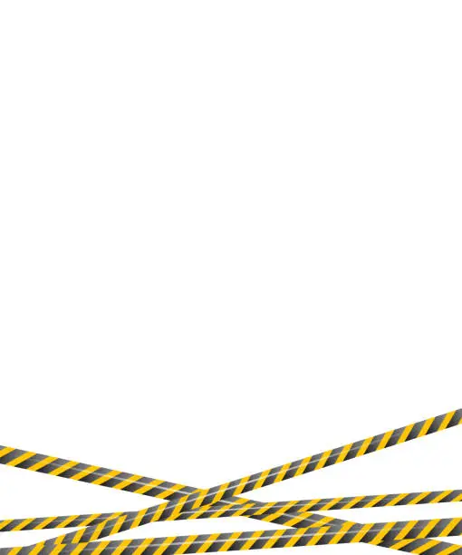 Vector illustration of Vector background of caution yellow warning lines.