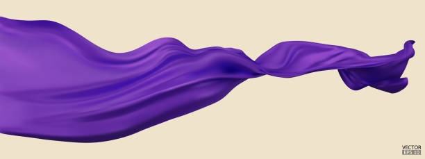 Flying purple silk textile fabric flag background. Smooth elegant purple Satin Isolated on beige Background for grand opening ceremony. Purple curtain. 3d vector illustration Flying purple silk textile fabric flag background. Smooth elegant purple Satin Isolated on beige Background for grand opening ceremony. Purple curtain. 3d vector illustration silk scarf stock illustrations