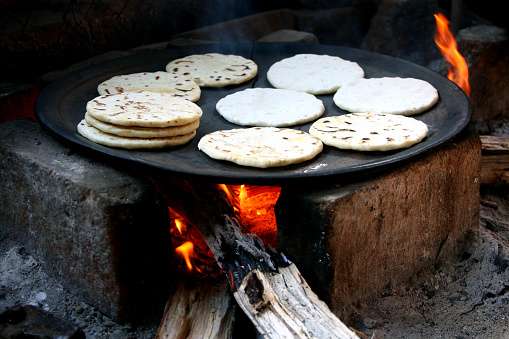 Clay Griddle With Tortillas Stock Photo - Download Image Now - El