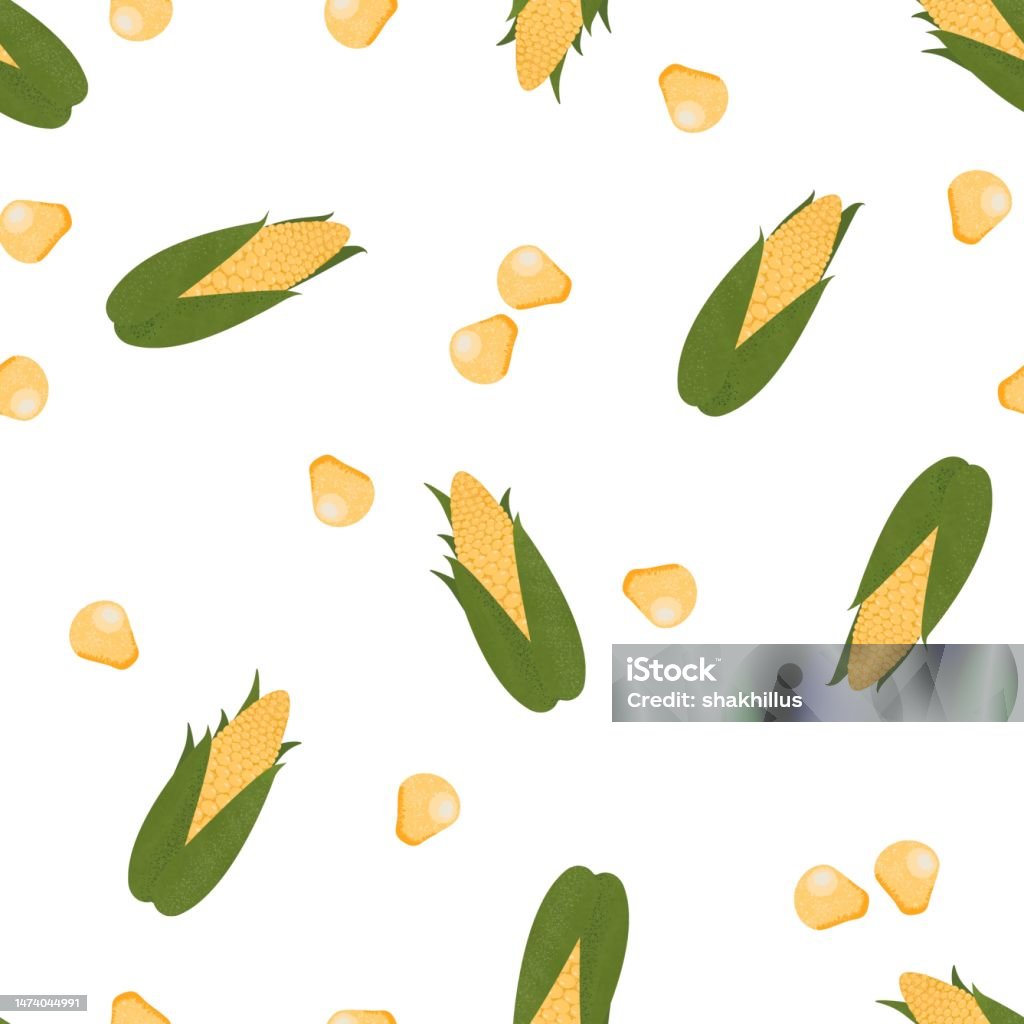 Maize Pattern Maize Pattern Stock Illustration - Download Image Now - Agricultural ...