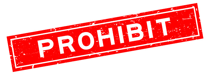 To Prohibit Grunge Red Prohibit Word Square Rubber Seal Stamp On White Background ...