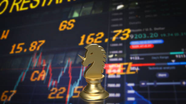 istock Gold unicorn chess  for Business concept 3d rendering 1474047180