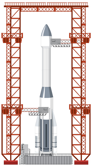 Rocket Launch Scaffolding Vector illustration