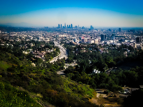 Los Angeles Skyline during the day over looking the city