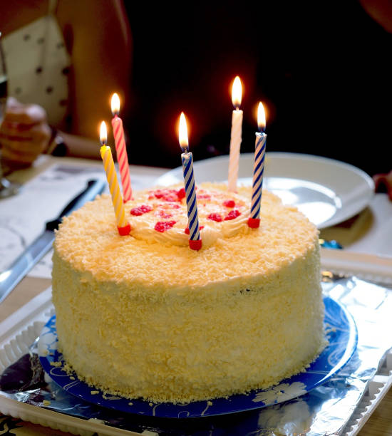 istock birthday cake with candles on the table 1474052410