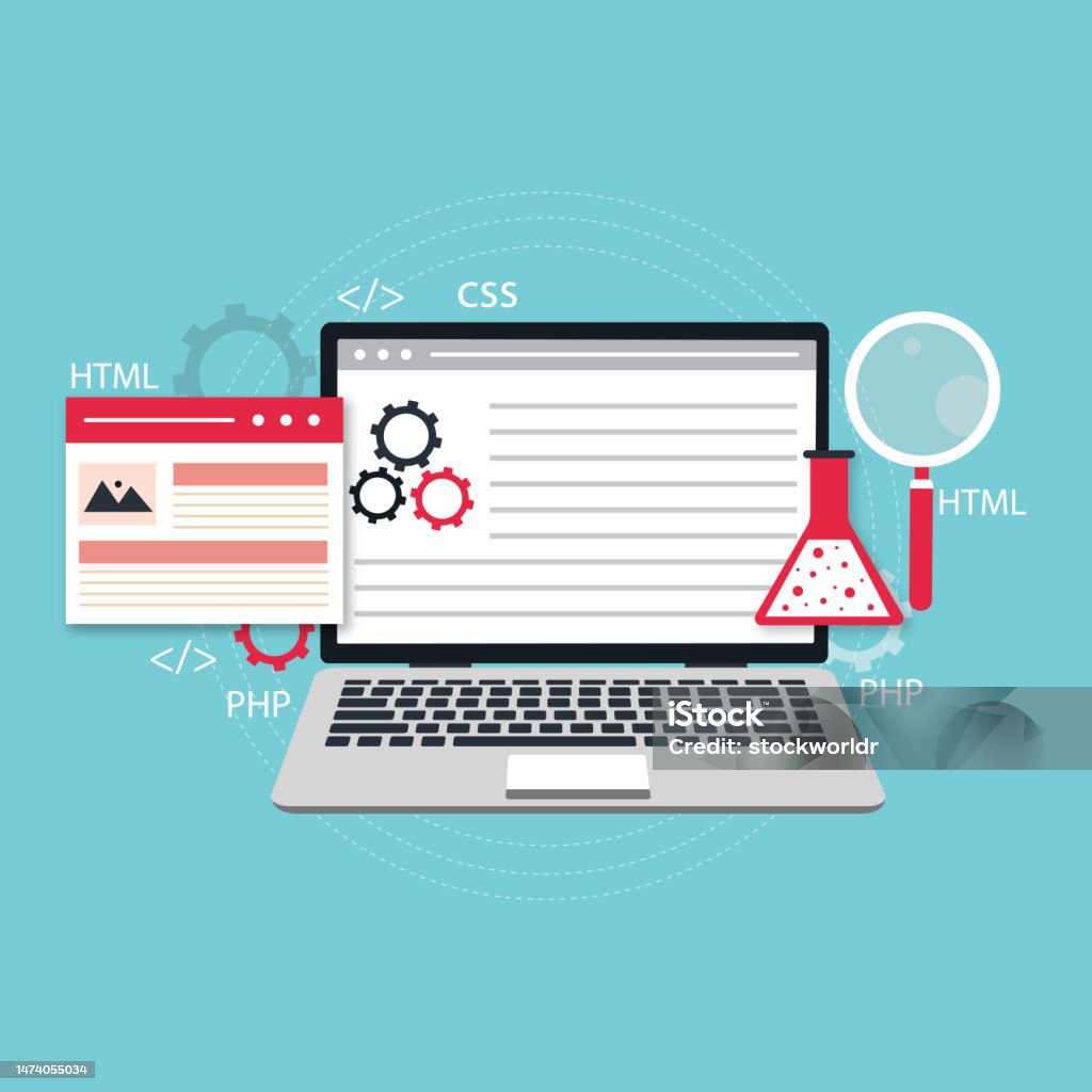 Web Development Flat Concept With Gradients Stock Illustration ...