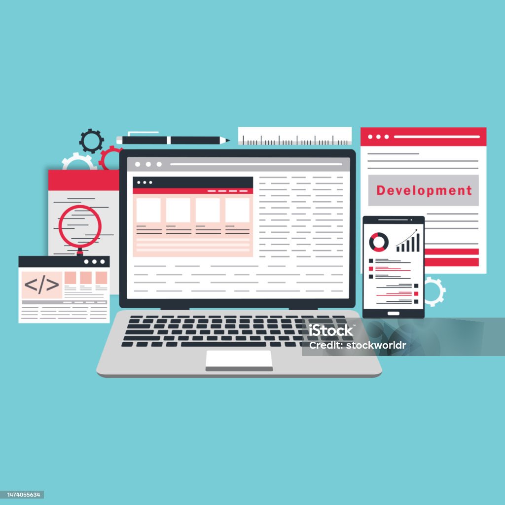 Web Development Flat Concept With Gradients Stock Illustration ...