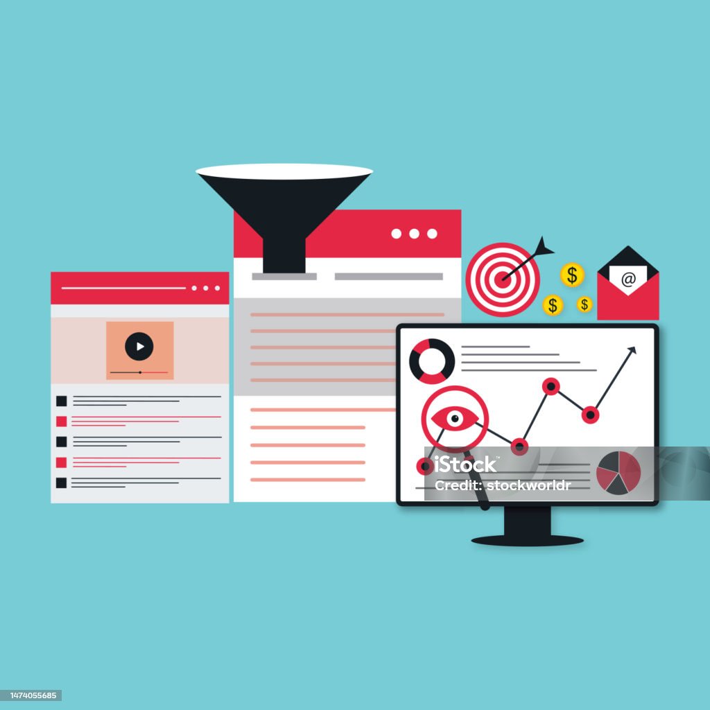 Vector Web Development Background Web Development Flat Concept With Gradients Stock Illustration ...