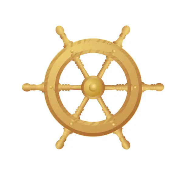 Vector illustration of ship steering wheel 1