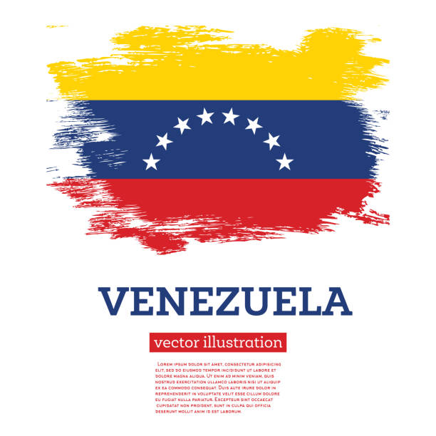 ilustraciones, imágenes clip art, dibujos animados e iconos de stock de bandera de venezuela con pinceladas. día de la independencia. - ilustraciones de cultura venezolana