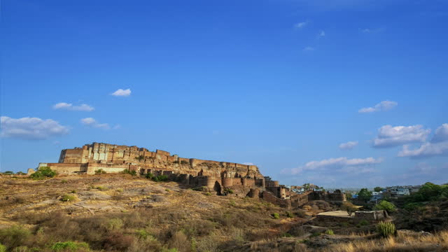 Time lapse of Mehrangarh fort at Jodhpur Rajastan India.