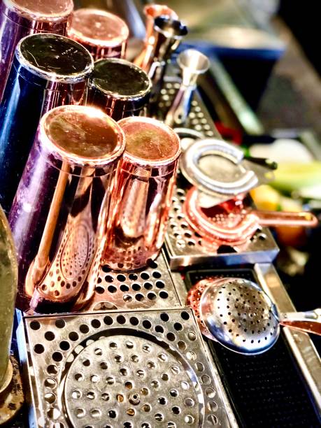 istock Man Cave Art Copper Cocktail Shakers Strainers 1474062385