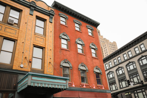 istock modern brick city buildings downtown that shows historic structures that shows urban apartment architecture with street background 1474063215