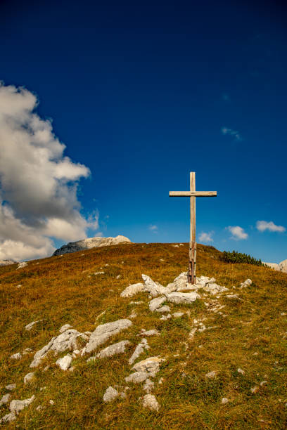 istock Cross up in the Alps mountains 1474065617