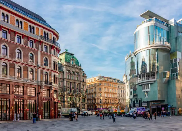 Photo of Stephansplatz square and Graben street in center of Vienna