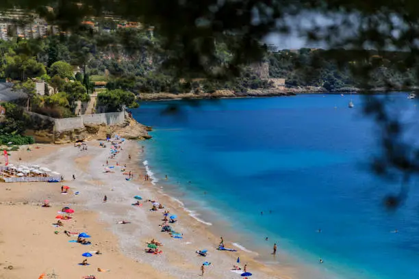 Photo of Mediterranean Sea and beach in Roquebrune Cap Martin South of France near Monaco
