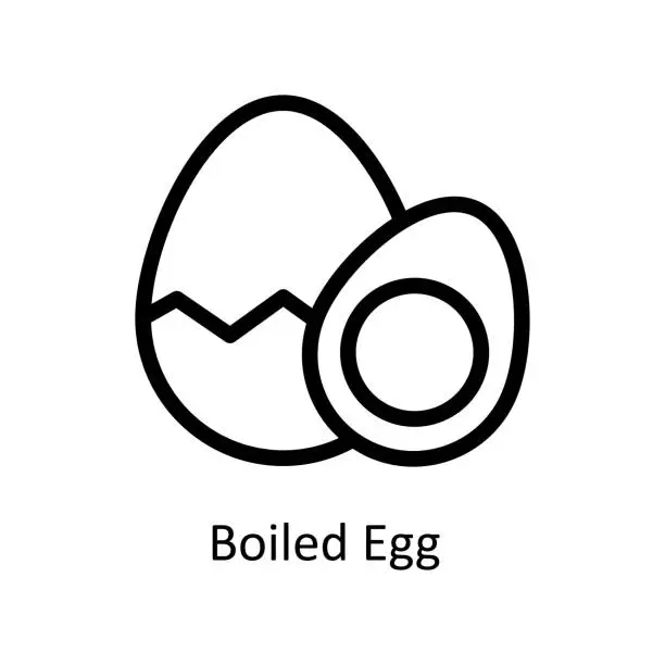 Vector illustration of Boiled Egg  Vector   outline Icons. Simple stock illustration stock