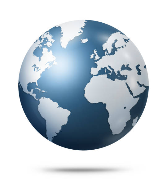 istock Blue grey earth globe isolated on white background 1474074125