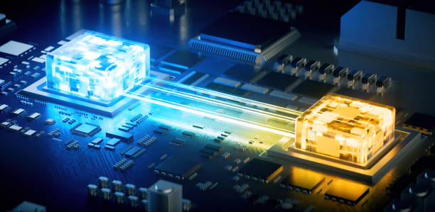 istock 3D rendering of cyberpunk AI. Circuit board. Technology background. Central Computer Processors CPU and GPU concept. Motherboard digital chip. Tech science background. 1474077736