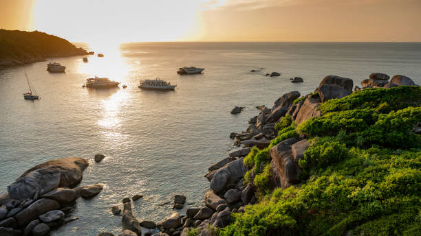 Donald Duck Bay during sunset, Similan National Park, Thailand