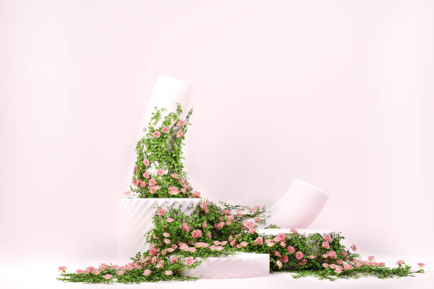 istock 3d spring floral scene with podium display on pink pastel background 1474080735