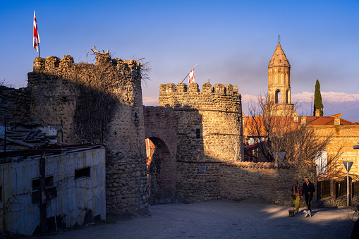 City walls of Avila in Spain. Panoramic view of landmark